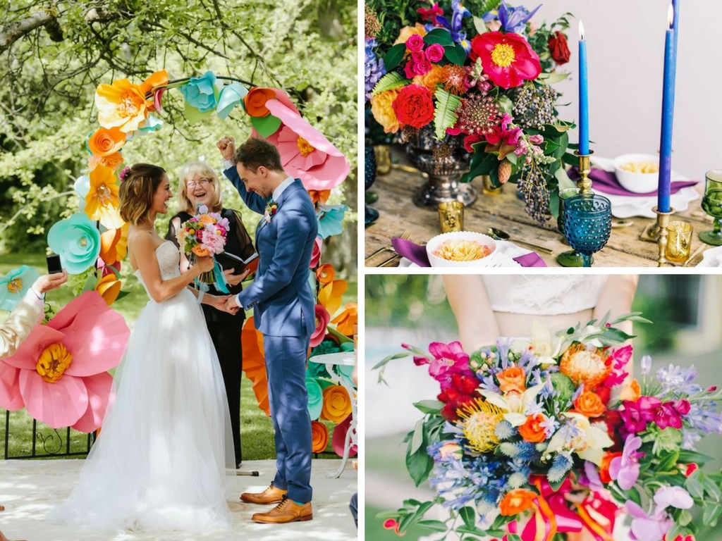 wedding, wedding colour scheme, wedding colour pop, clashing colours, colour scheme, colour palette, bright colours, 