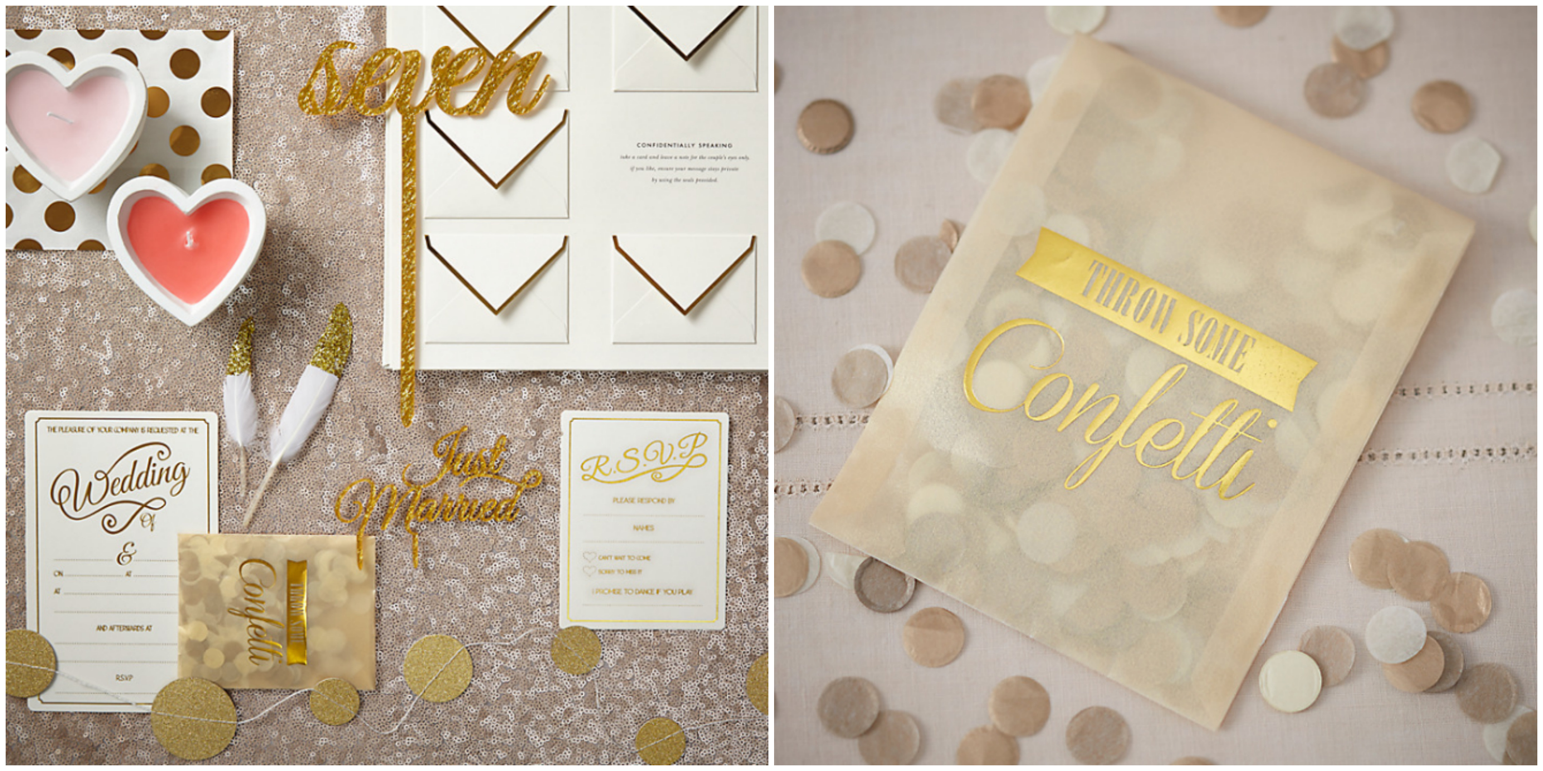 Ginger Ray Ivory and Gold Wedding Stationery