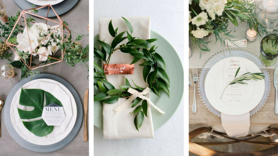 table settings, greenery, pantone, wedding planner