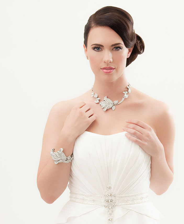 Strapless Wedding Dress with Statement Necklace