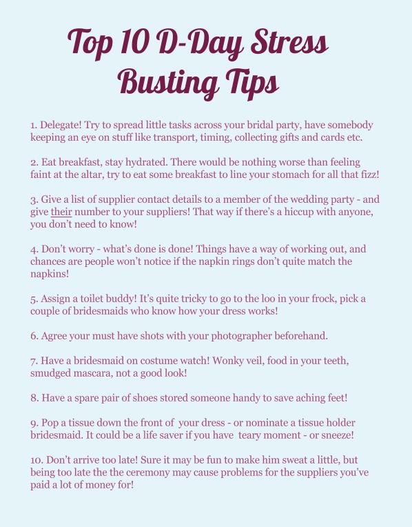 Top Tips For On-The-Day Stress (3)