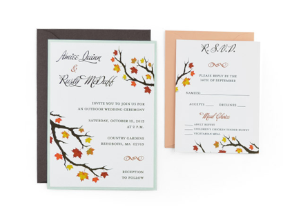 Autumn Wedding Invitation - Wedding Invitations - WeddingPlanner.co.uk