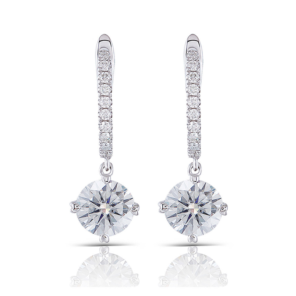 moissanite drop earrings