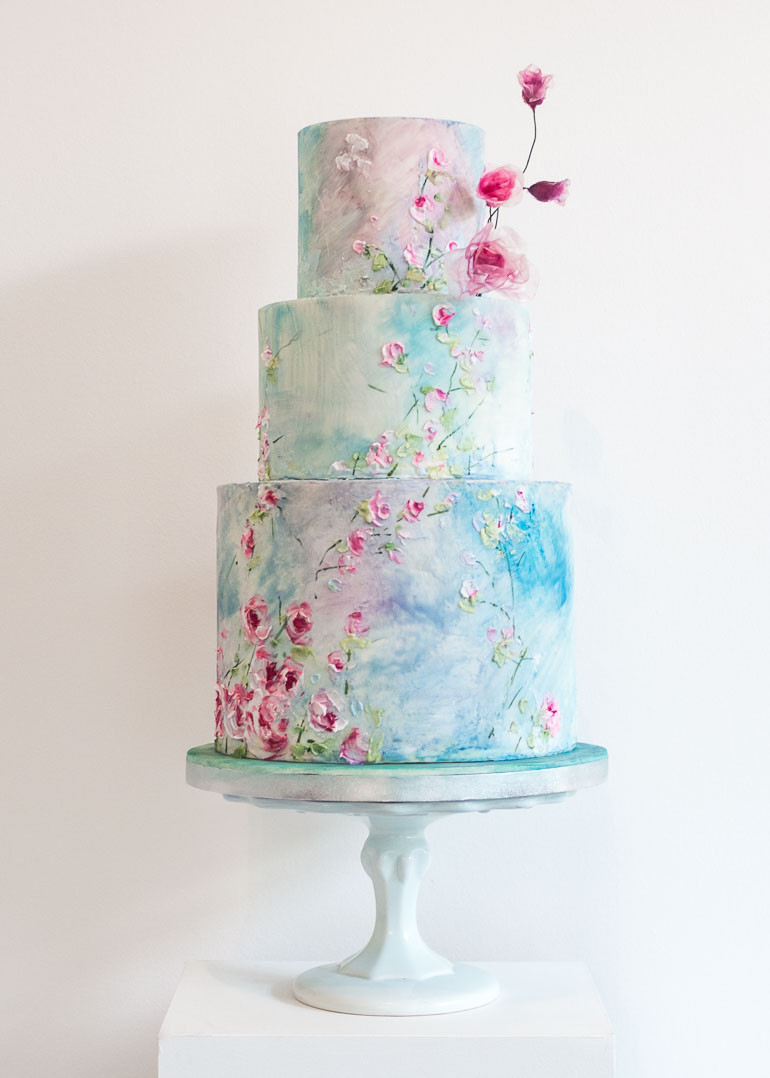 Windswept Bloosoms wedding cake - Rosalind Miller
