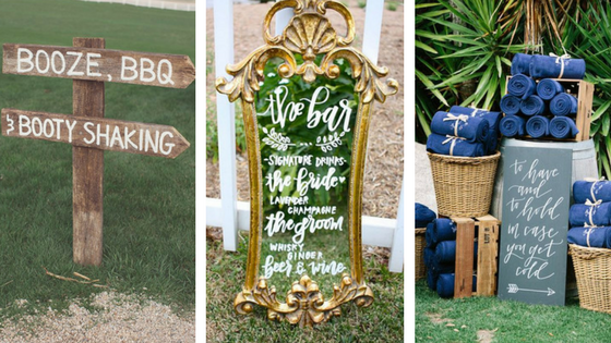 outdoor wedding sign ideas