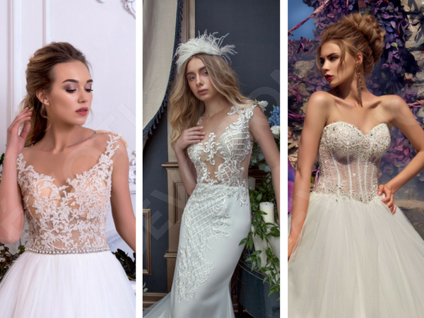wedding dresses, devotion dresses, sheer corsets, white wedding dresses, embellished wedding dresses