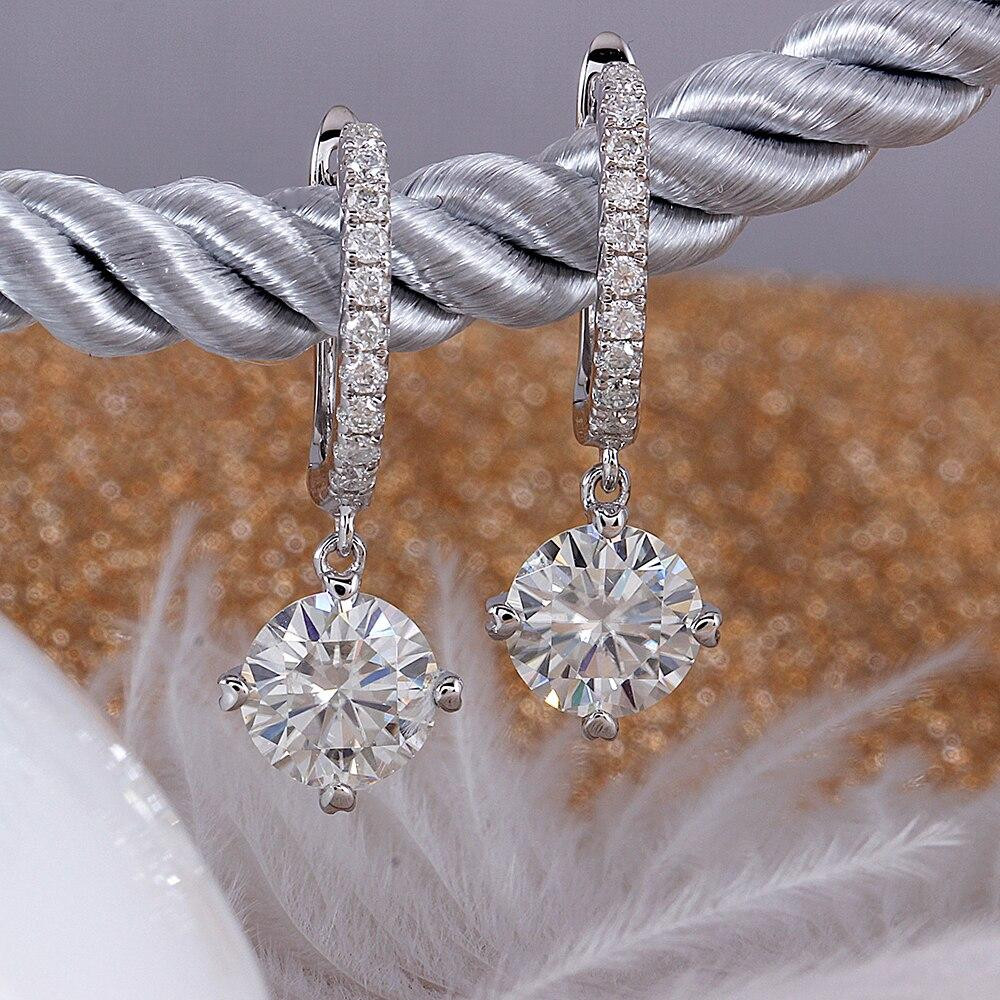 moissanite drop earrings