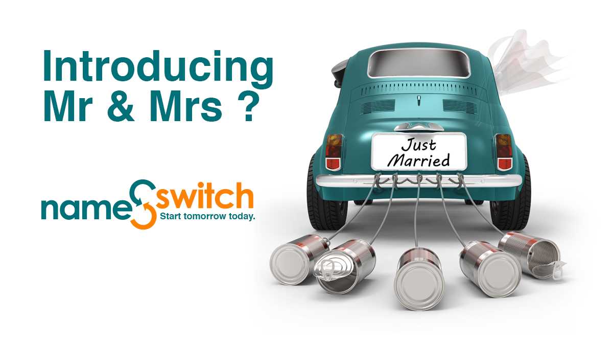 name switch, mr and mrs, just married