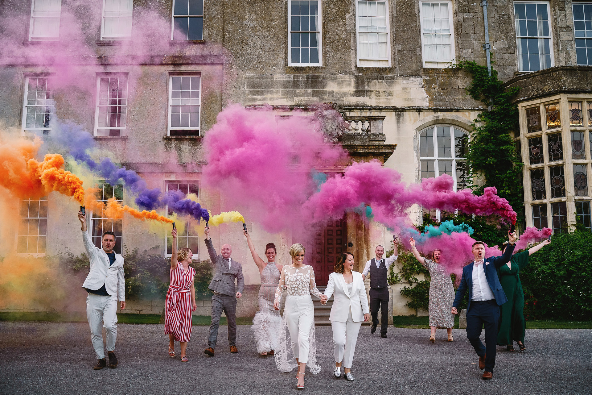 colourful lesbian wedding
