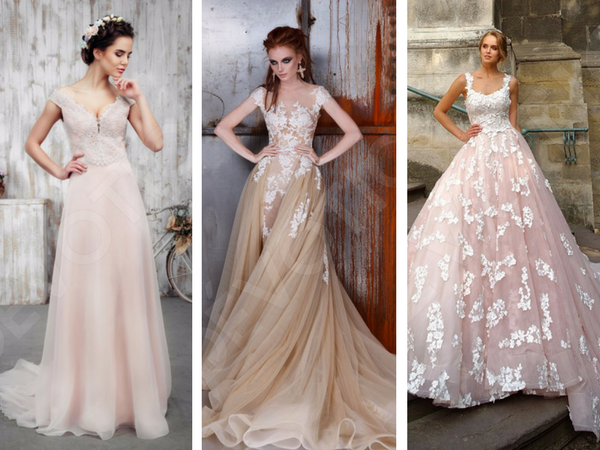 pastel coloured wedding dresses, wedding dresses 2018, wedding style, devotion dresses