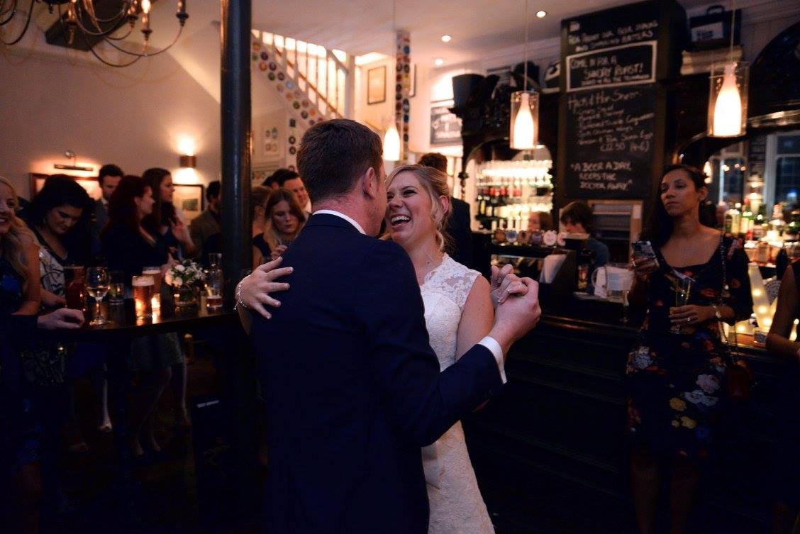 Matt and sam, hack and hop wedding, pub wedding, london wedding, london pub wedding venue