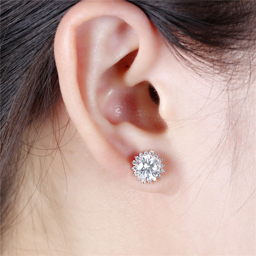 round cut moissanite earrings