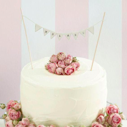 bunting wedding cake
