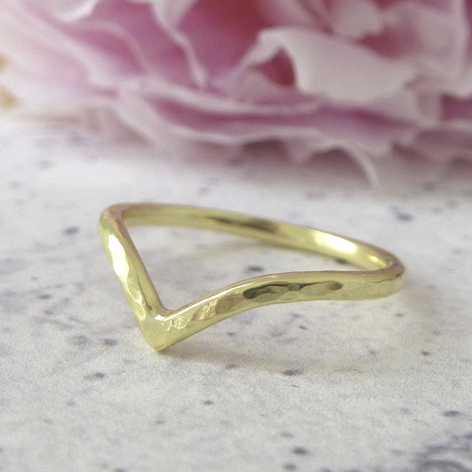 nikki stark jewellery, wedding band, gold wishbone wedding band