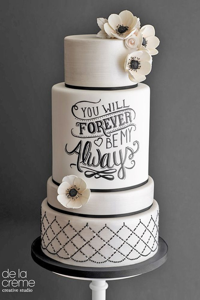 black and white wedding cakes, wedding cake trends 2018