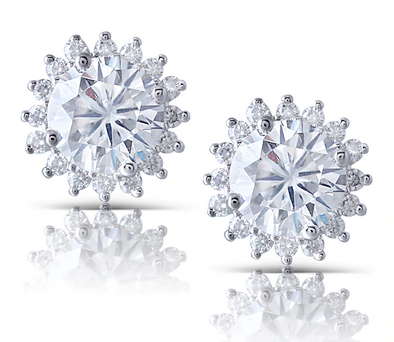 round cut moissanite earrings