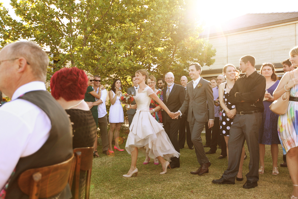 couple enter ceremony together