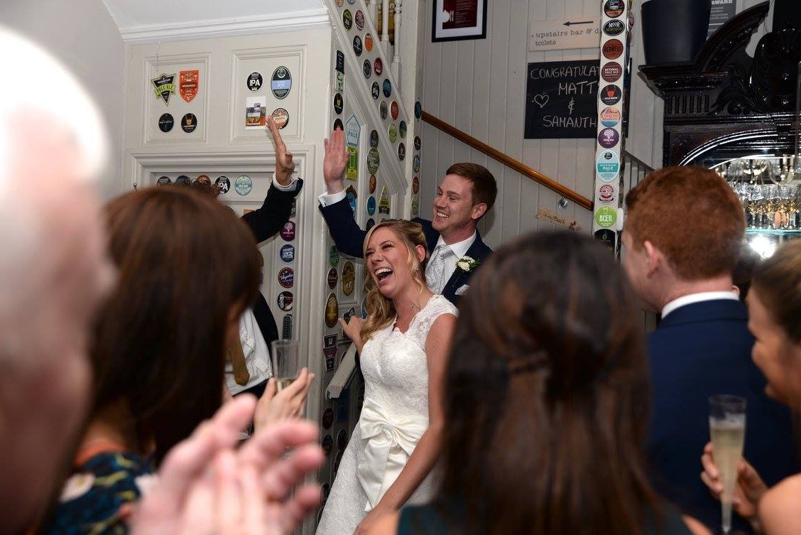 Matt and sam, hack and hop wedding, pub wedding, london wedding, london pub wedding venue