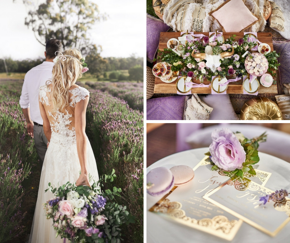 wedding inspiration, purple wedding, lavender wedding, lavender fields