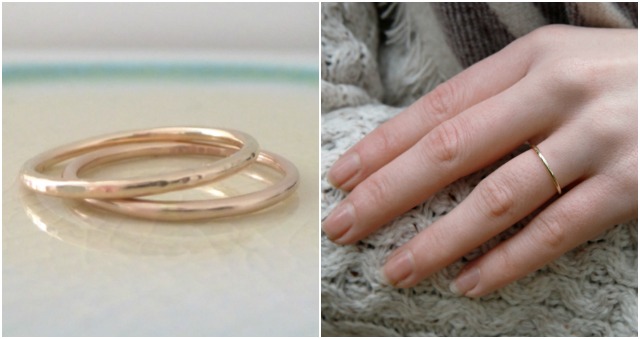 nikki stark wedding ring, wedding ring, wedding band, thin gold wedding band