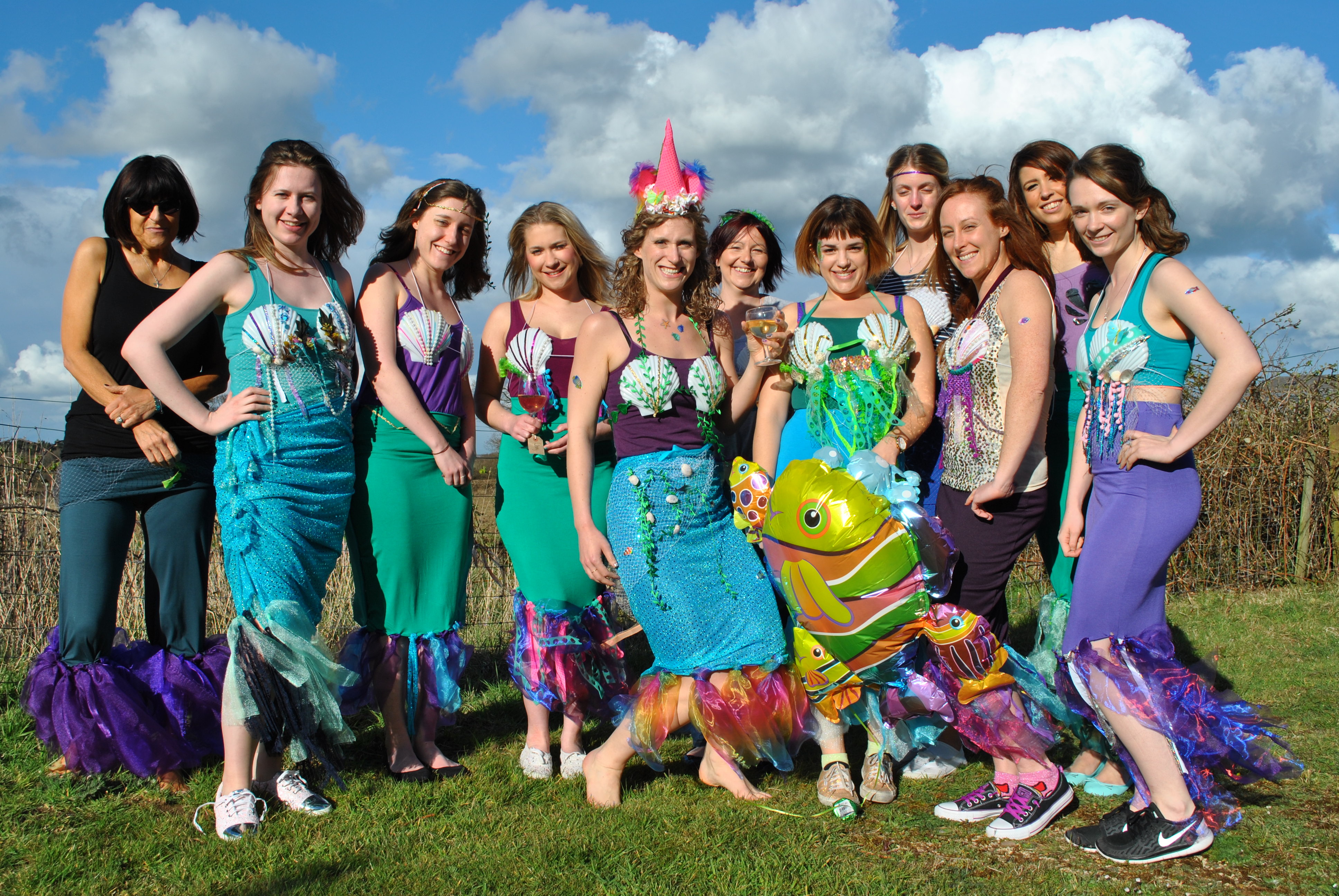 mermaid costumes, hen do ideas