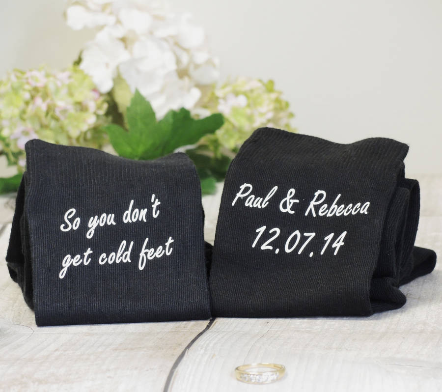 Socks for the Groom Against Cold Feet Heart Wedding Socks 