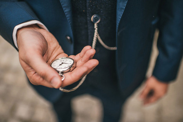 groom wearing pocket watch