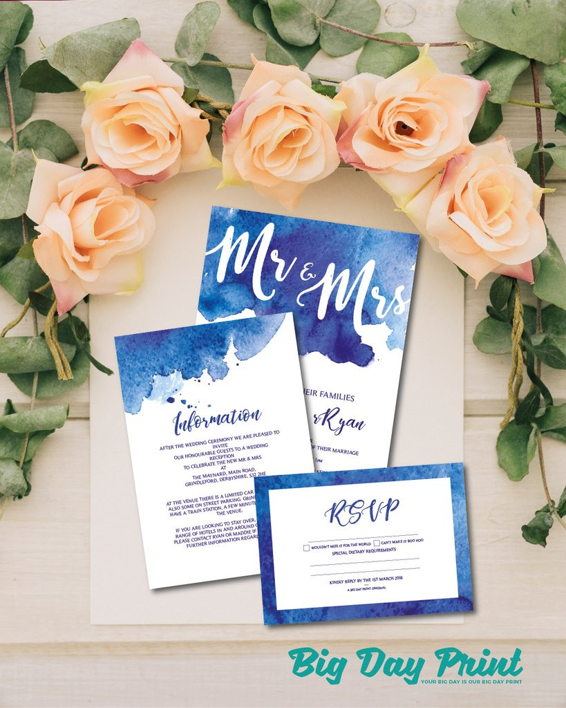 big day print, wedding invitations