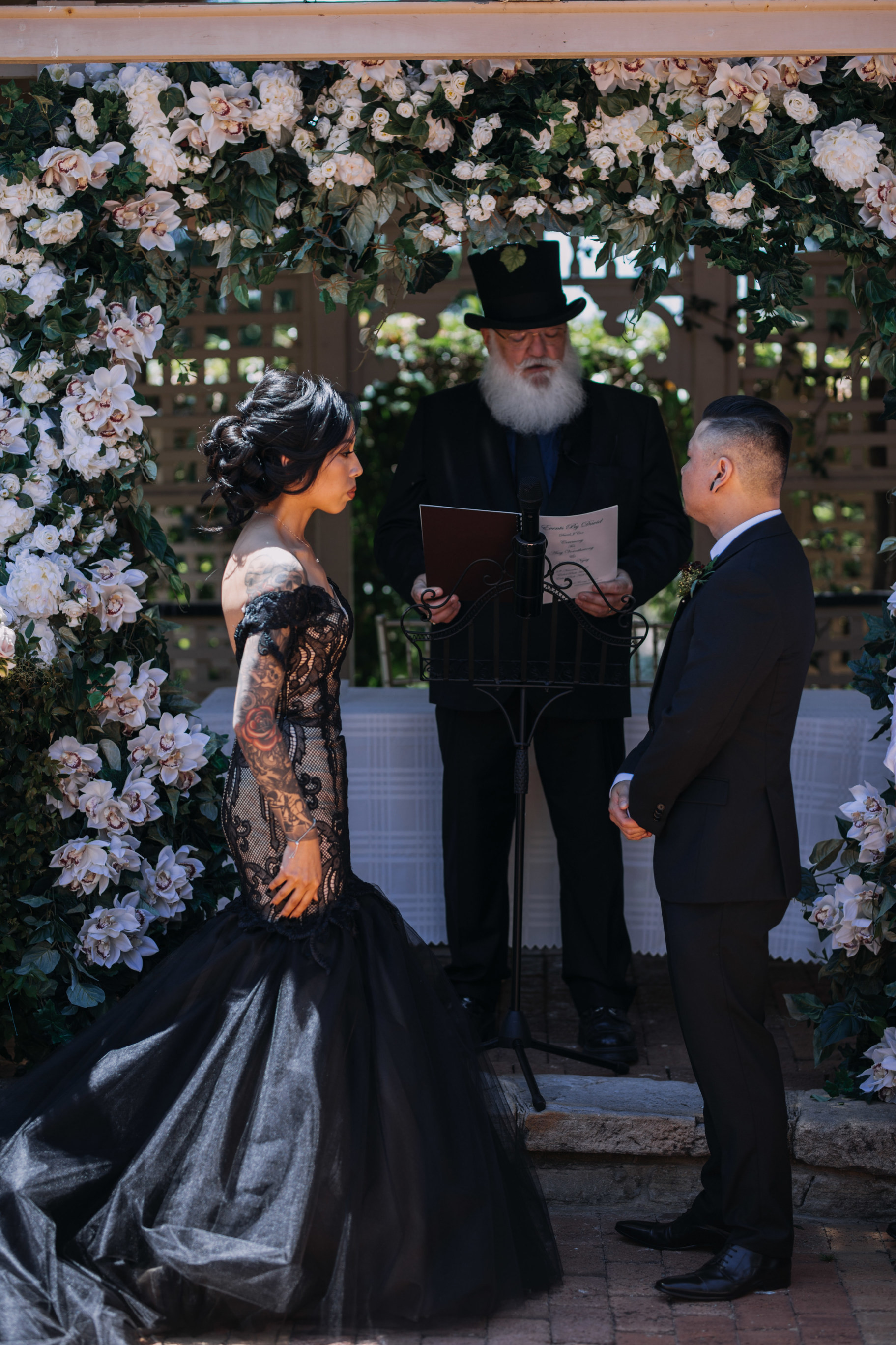 goth wedding, gothic wedding, black wedding dress, real wedding, unique wedding, 