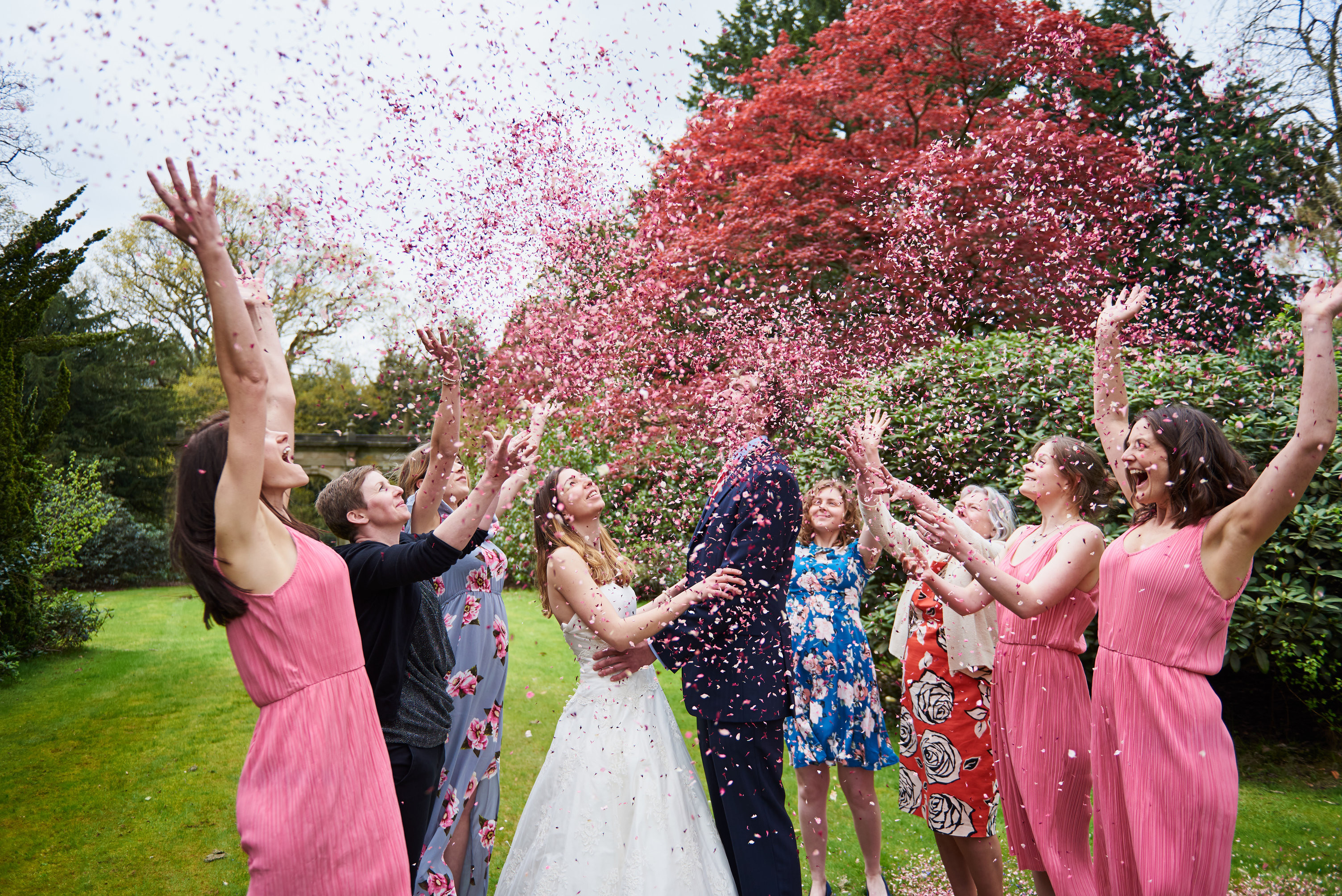 guests throwing confetti