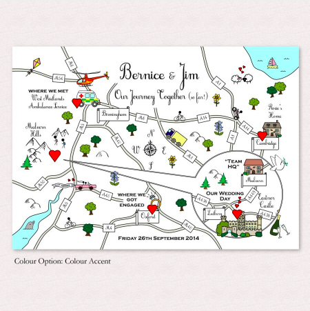 Cute Maps Wedding Invitations