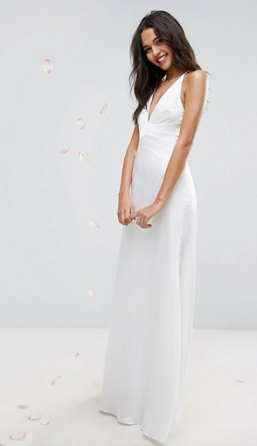 Asos edition satin panelled hotsell wedding dress with fishtail